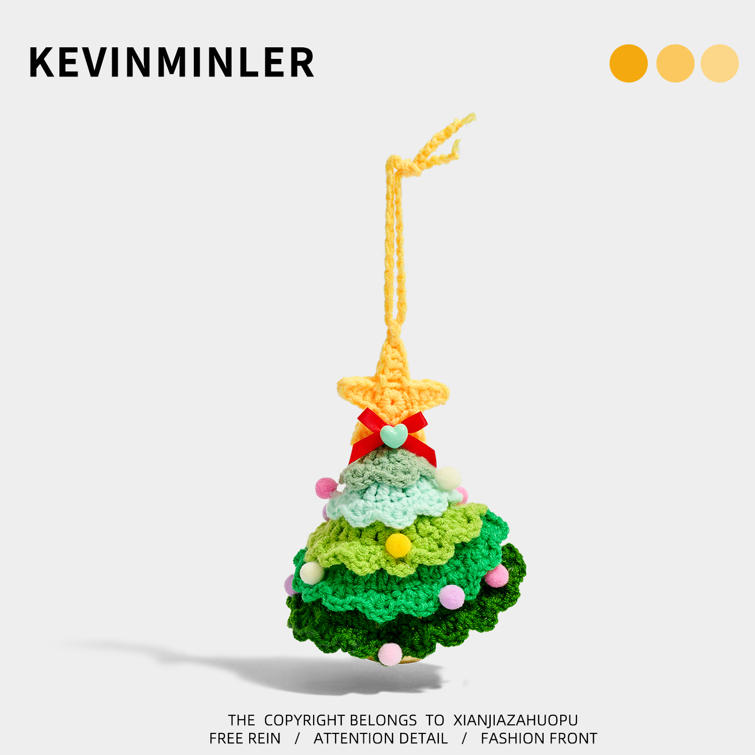KEVINMINLER原创毛球圣诞树毛绒公仔钥匙扣包包挂件挂饰圣诞礼物