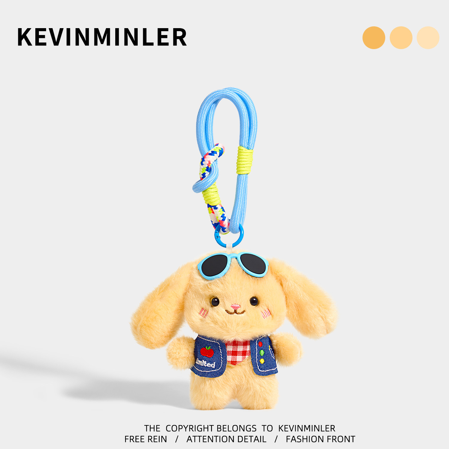 KEVINMINLER原创蓝墨镜小棕狗包挂件高级感小众钥匙扣车挂饰礼物图片