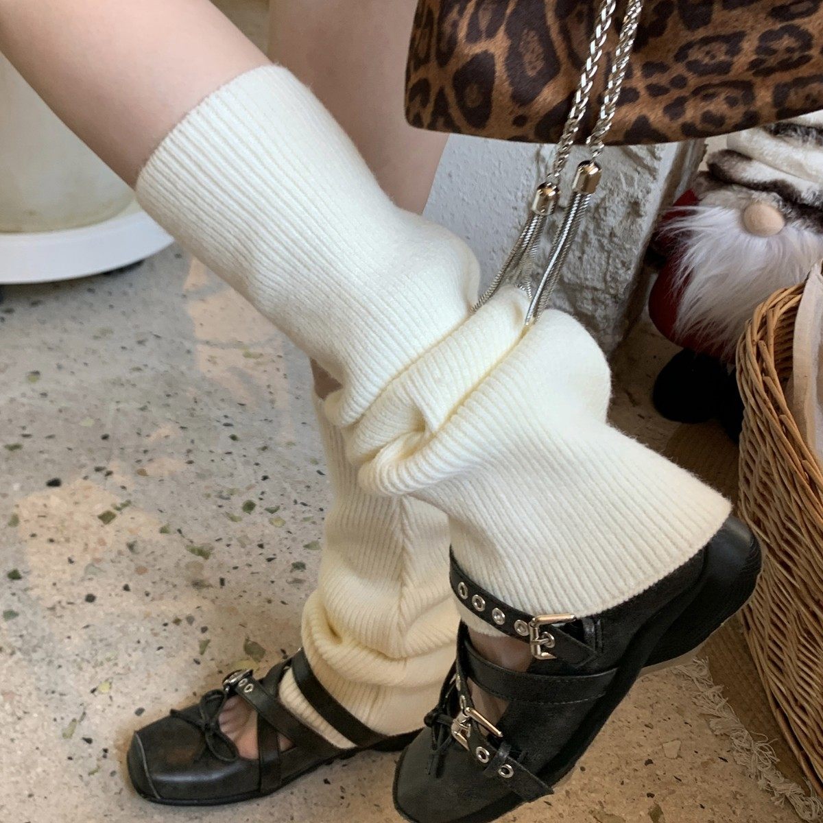 梯形微喇针织袜套女秋冬保暖厚实y2k韩版日系学院风堆堆袜腿套,女士内衣/男士内衣/家居服,中筒袜,淘宝优惠券,粉丝福利购,淘宝优惠卷