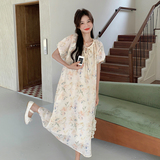 法式松弛感碎花a字茶歇连衣裙女夏季2025时尚新款绝美艺术感长裙，女装连衣裙，2C309