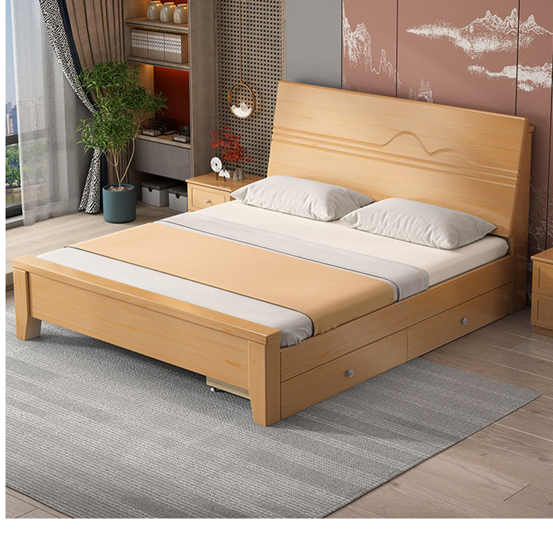 实木床1.5米双人床主卧出租房1.8