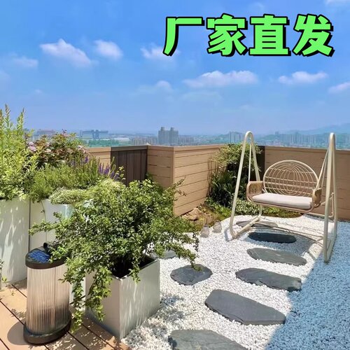 白石子小白石头造景铺路大鹅卵石白色石子铺地景观50斤装庭院石子