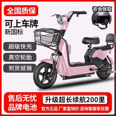 新款国标电动车成人代步男女小型女生电动自行车超长续航厂家电瓶