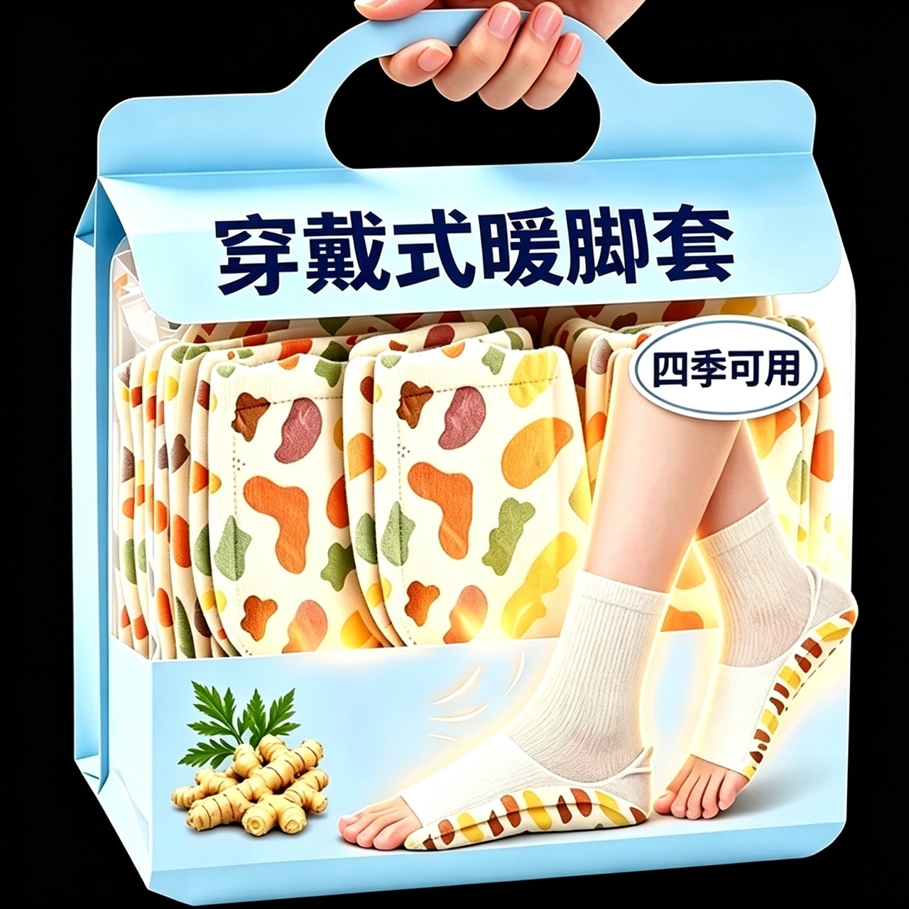 穿戴式发热脚套冬季热敷暖足