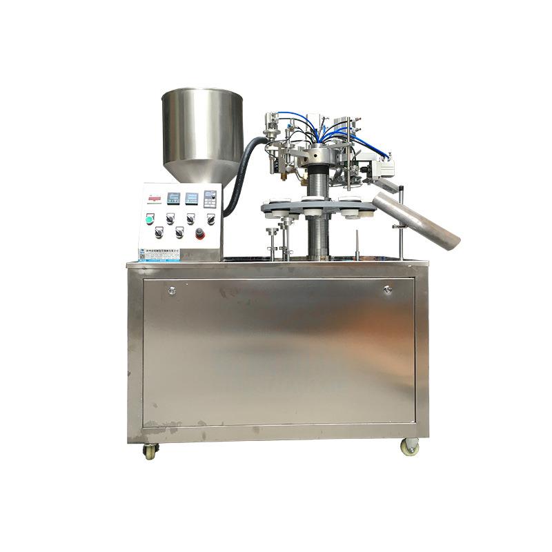 广州机械厂转盘式软管灌装机封尾机械丝滑脱毛膏半自动灌装封尾机