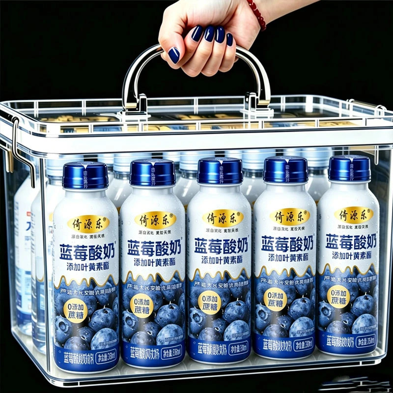 蓝莓酸奶0蔗糖0脂肪整箱24瓶叶黄素酯早餐代餐饱腹乳酸菌风味饮料
