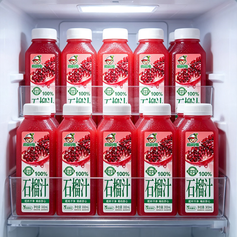 100%石榴汁整箱300ml*16瓶无添加防腐剂0香精0色素0脂肪果汁饮料