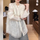 高级感法式 显瘦宽松减龄衬衣 女气质上衣春夏薄款 轻奢立领长袖 衬衫
