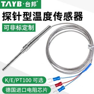 热电偶温度传感器测温线PT100感温线热电阻温控器探头 台邦探针式