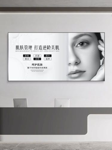 美容院墙面装饰高级感医美业工作室前台形象宣传广告皮肤管理挂画