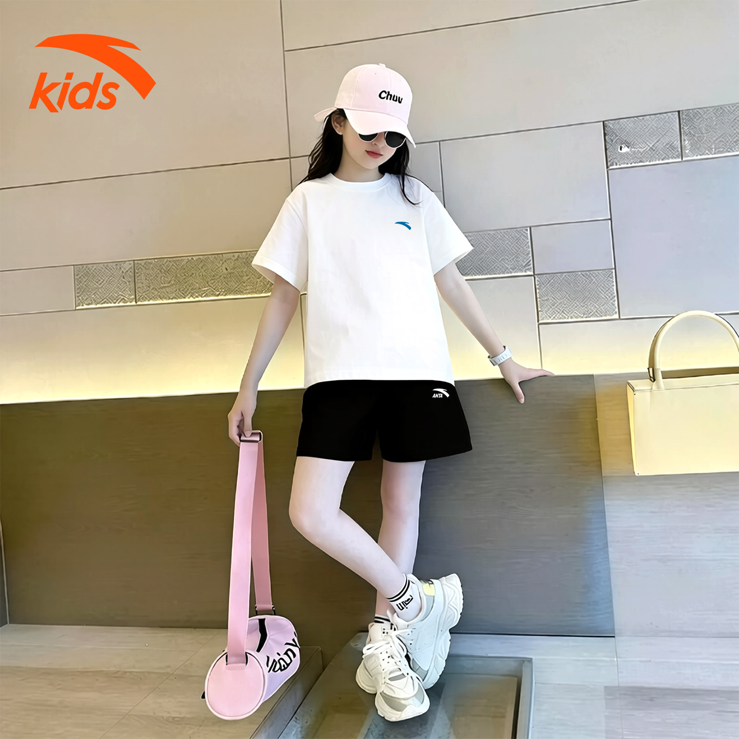 安踏儿童女童运动套装2026新款夏季速干衣女孩训练服儿童夏装薄