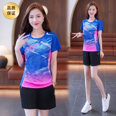短袖短裤运动套装女冰丝速干休闲