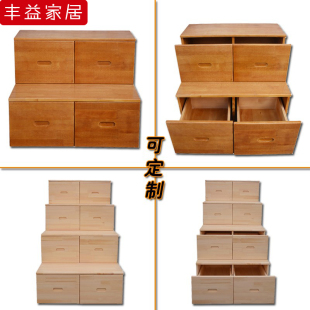 家用梯柜多功能阶梯置物柜储物收纳梯可移动凳高抽屉床头实木梯柜