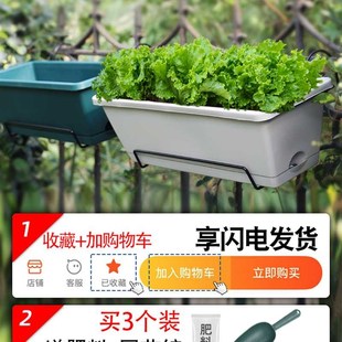 长条形花盆室外阳台壁挂式种菜带托盘多肉窗台种花塑料置物箱马槽
