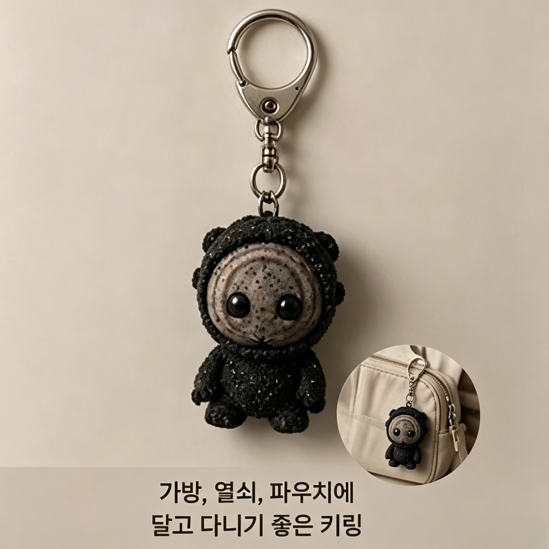 thumbnail for Korean drama 'The Ghost's Lost Way' Black Spirit Charm Keychain Pendant Huba Nan Zhu Lu Yunrui Cute Peripheral Figuri