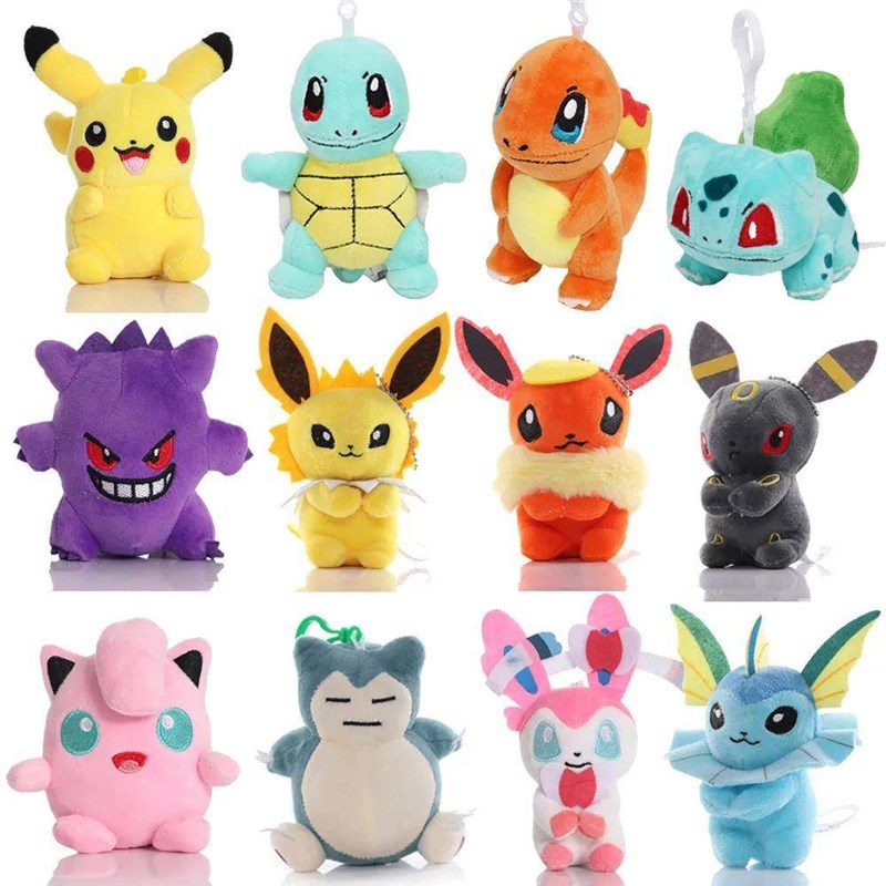 Pokemon Plushj Pendant Pikachu Eevee Charmander Bulbasaur Sq