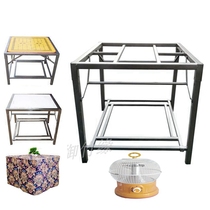家用烤火桌子可折叠烤火架现代简约正方形多功能双层不锈钢取暖桌
