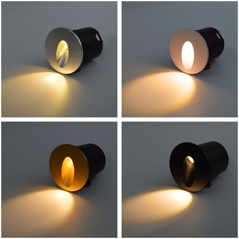 圆形地脚灯嵌入式墙角小夜灯酒店别墅过道走廊灯楼梯台阶踏步灯