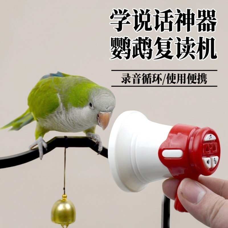 新款鹦鹉学说话器小型虎皮鹦鹉训练复读录音机玄凤吹口哨鸟玩具
