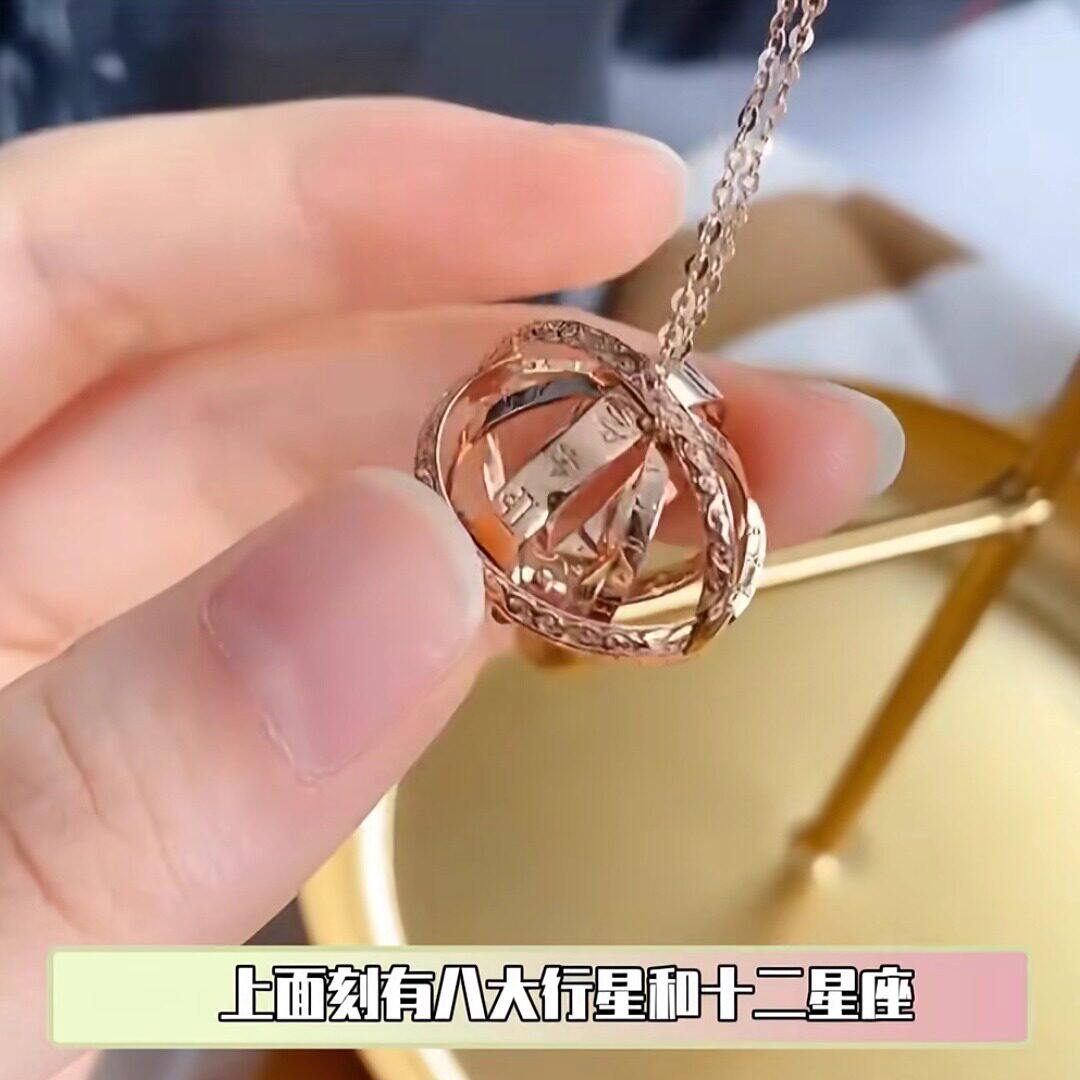 天文球情侣戒指项链两戴款刻字男女同款小星球创意七夕送男友礼物