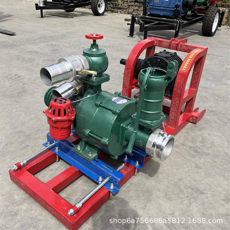 电机带双叶轮高压喷灌泵抗旱浇地柴油喷灌机拖拉机带多级泵