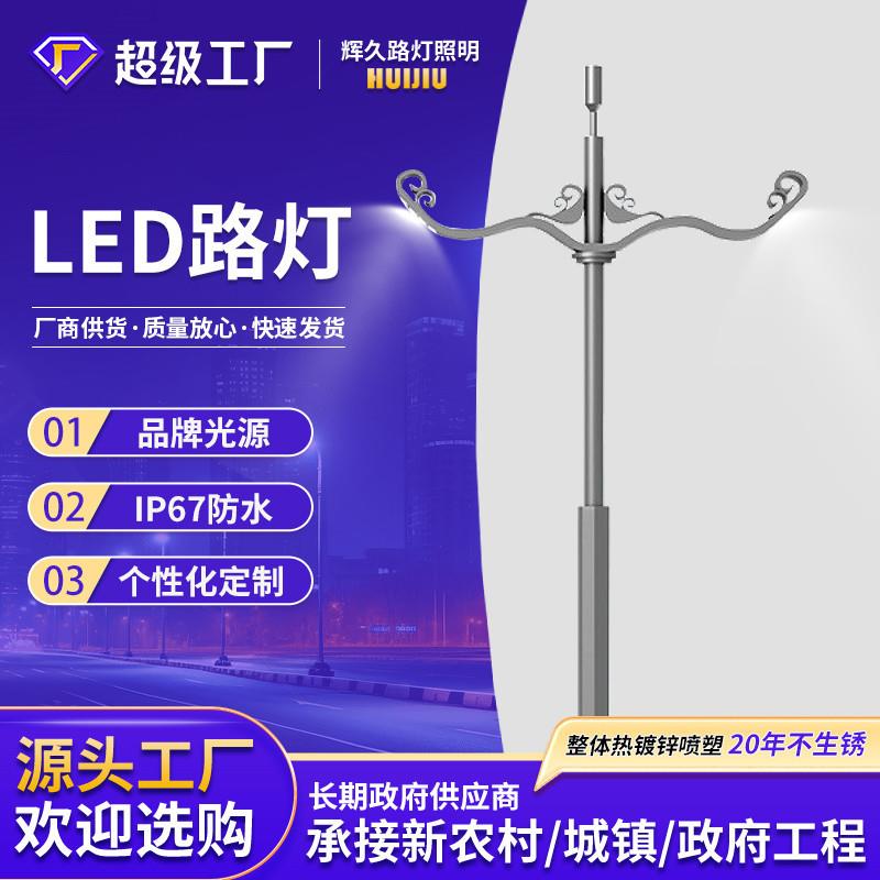 景观灯led单双臂高杆灯市电新农村户外照明灯带广场球场高亮路灯