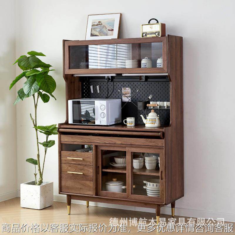 北美黑胡桃实木餐边柜靠墙一体客厅收纳柜北欧岩板储物柜家用,住宅家具,餐边柜,淘宝优惠券,粉丝福利购,淘宝优惠卷