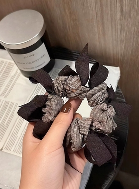 韩系爆款小众编织蝴蝶结大肠发圈显发量丸子头发绳高级感马尾头绳