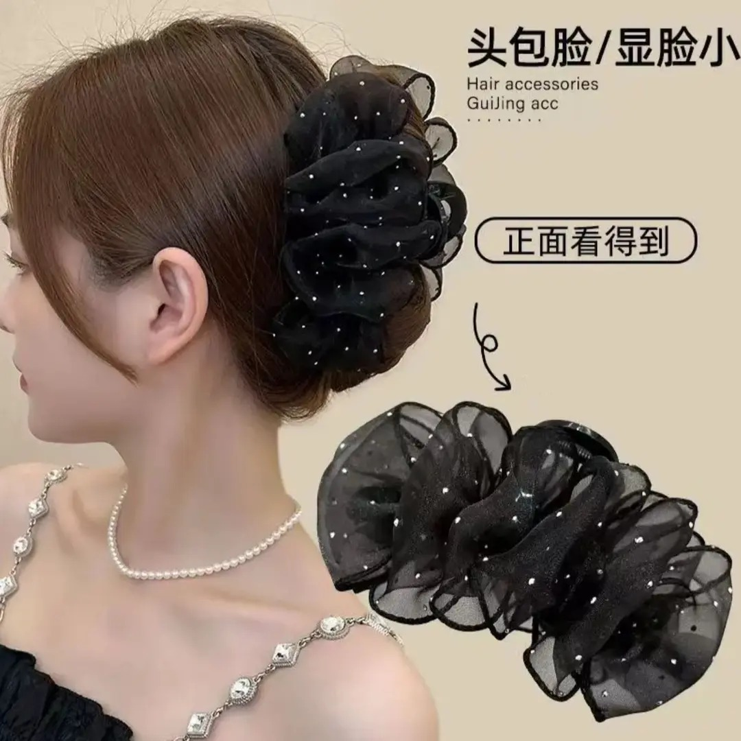 满天星后脑勺夹子2025新款女头饰高级感洋气头花大发夹发饰小抓夹