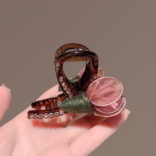 2026新款日韩鲨鱼夹简约时尚发夹花朵甜美发卡复古头饰发气质发饰