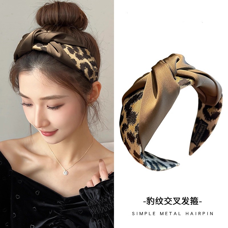 豹纹发箍女款高颅顶洗脸头箍简约2026新款气质发带宽边压发卡头饰