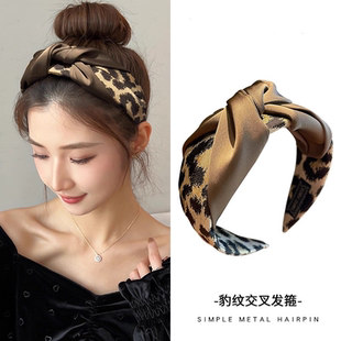 豹纹发箍女款高颅顶洗脸头箍秋冬2025新款气质发带宽边压发卡头饰