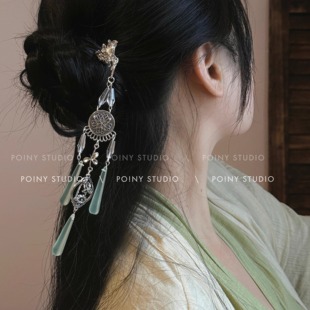 一念关山同款发钗藏银苗疆银色流苏发簪挽发旗袍饰品瑶林光同款