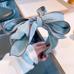 立体印花纯色百搭大蝴蝶结头箍韩国春夏新款ins发卡显脸小发箍时