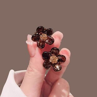 迷你花朵发卡饰品韩国头顶小发夹花朵刘海夹顶夹头发夹子抓夹小号
