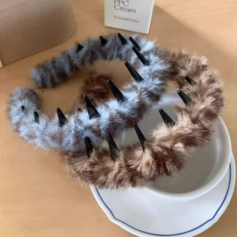 布鲁蓝咖！毛绒绒豹纹带齿发箍波浪头箍秋冬仿皮草发卡外戴时尚女,饰品/流行首饰/时尚饰品新,发饰,淘宝优惠券,粉丝福利购,淘宝优惠卷