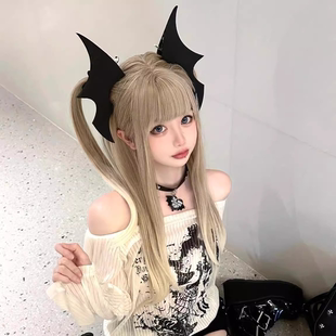 哥特小恶魔翅膀发夹万圣节亚文化少女发饰cos发卡Lolita边夹头饰