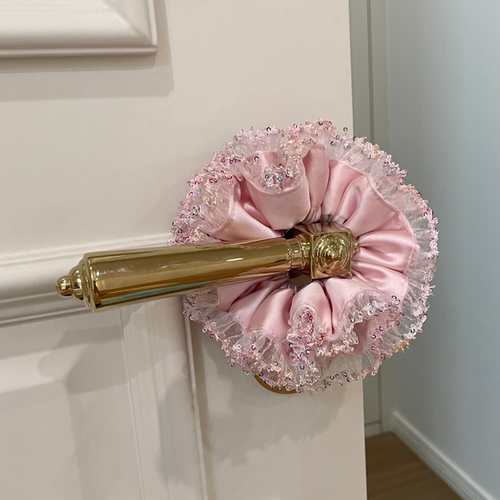 韩系重工金色鎏光缎面双层大肠发圈女气质超大丸子头马尾头绳头饰