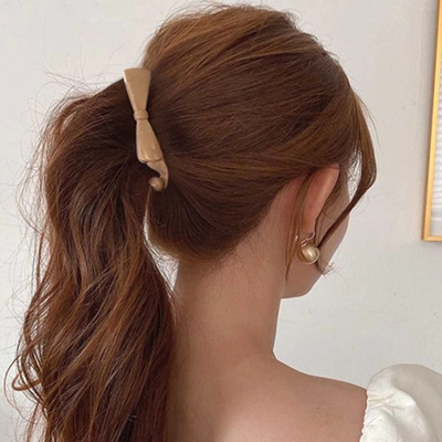 简约新款小号发量少高马尾香蕉夹日常百搭发夹后脑勺防滑竖夹扭夹