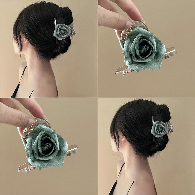 国风新款森系玫瑰抓夹夏季氛围感花朵头饰气质鲨鱼夹法式发夹发饰,饰品/流行首饰/时尚饰品新,发饰,淘宝优惠券,粉丝福利购,淘宝优惠卷