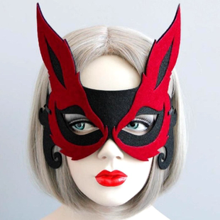 圣诞节舞会可爱狐狸小麋鹿梅花鹿卡通动物半脸面具女成人儿童眼罩