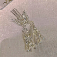 凤尾铃蝶~新中式清冷蝴蝶短款U型发簪女发梳头饰小众国风苗银发饰