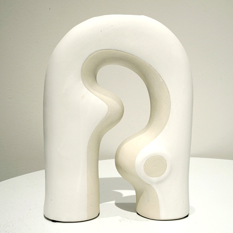 匠形北欧陶瓷花瓶摆件 艺术花插客厅家居创意拱形软装饰品摆件