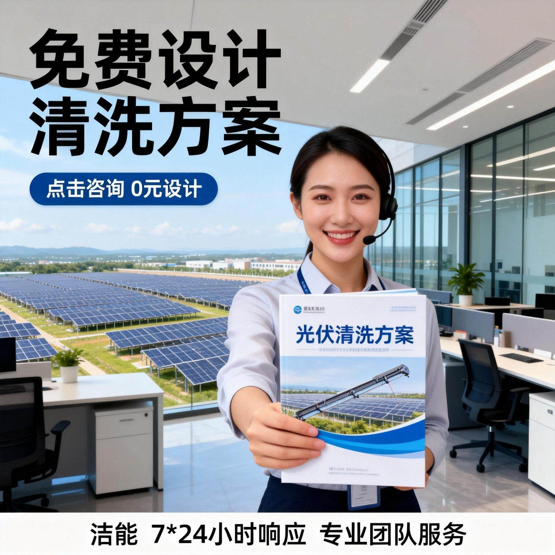 光伏清洗机全自动挂式光伏清洗设备太阳能光伏清洗机器人远程控制