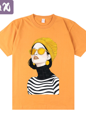 Beauty Women's T-Shirts Round Neck Cotton Basic Casual Tees