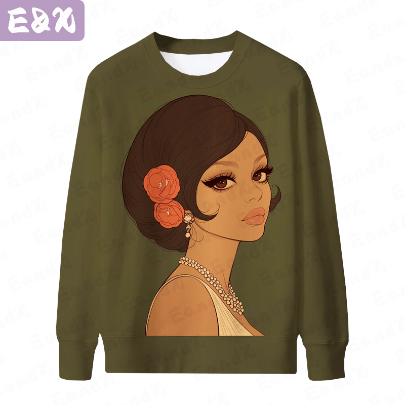 Beauty Sweatshirts For Women Crewneck Hoodie Sublimation Top