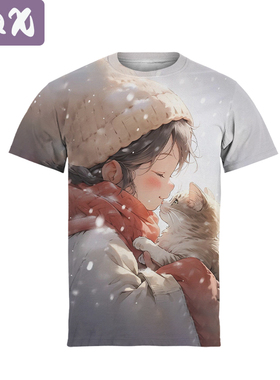 New Cute Girl T-Shirts Crewneck Casual Tropical Women's Tops