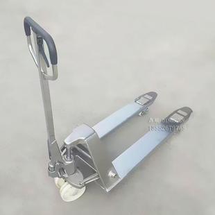 供应不锈钢04材料手动搬运叉车加厚不锈钢地牛托盘搬运车