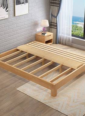 排床骨架架子木T62350床头床箱体实榻米榻简现约代无无靠背民宿矮