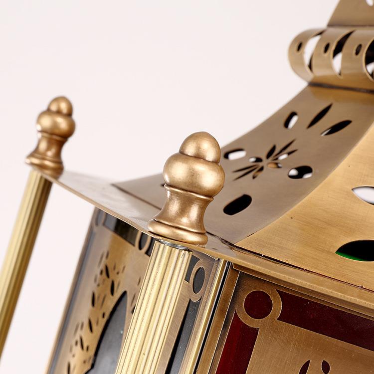 餐厅制 灯迪悦之光 东南彩色璃玻璃亚吊灯定咖制啡厅过道铜异域风